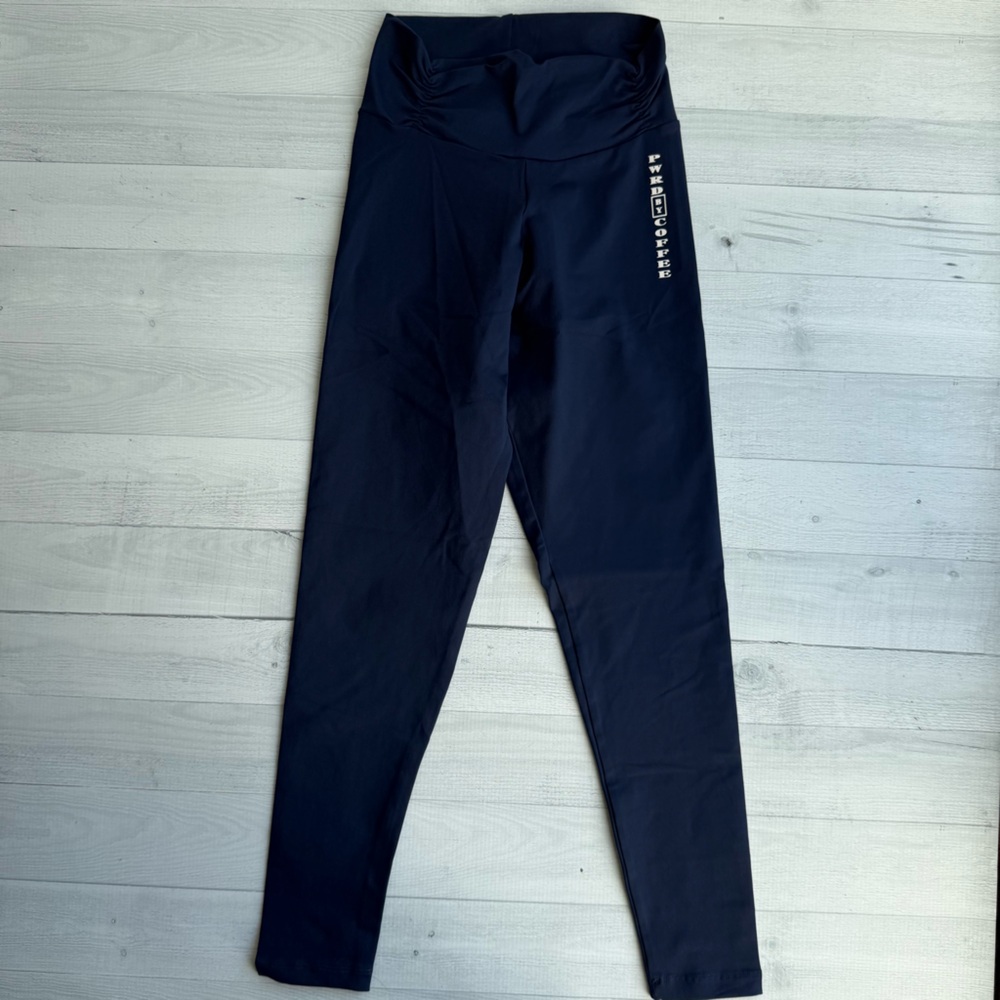 NWT PWRD By Coffee Made in Brazil Navy Blue Leggings Size P/S
